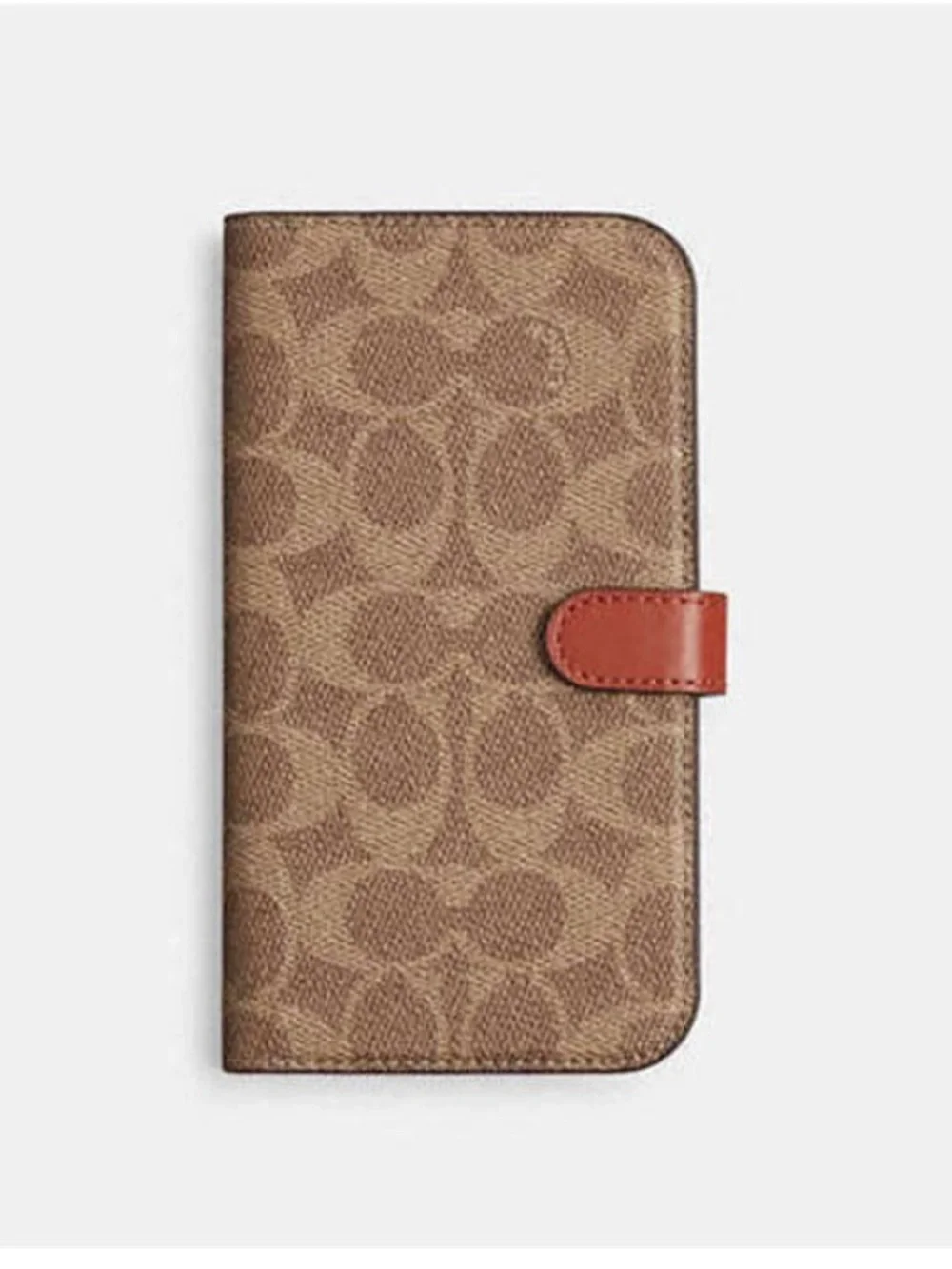 Coach Brown Signature Canvas iPhone 15 pro Folio  Wallet